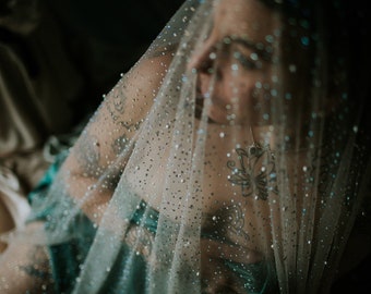 Crystal Beaded Drop Veil