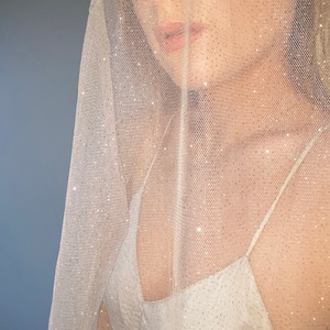 Champagne Sparkle Veil - Peach