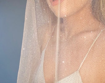 Champagne Sparkle Veil - Peach