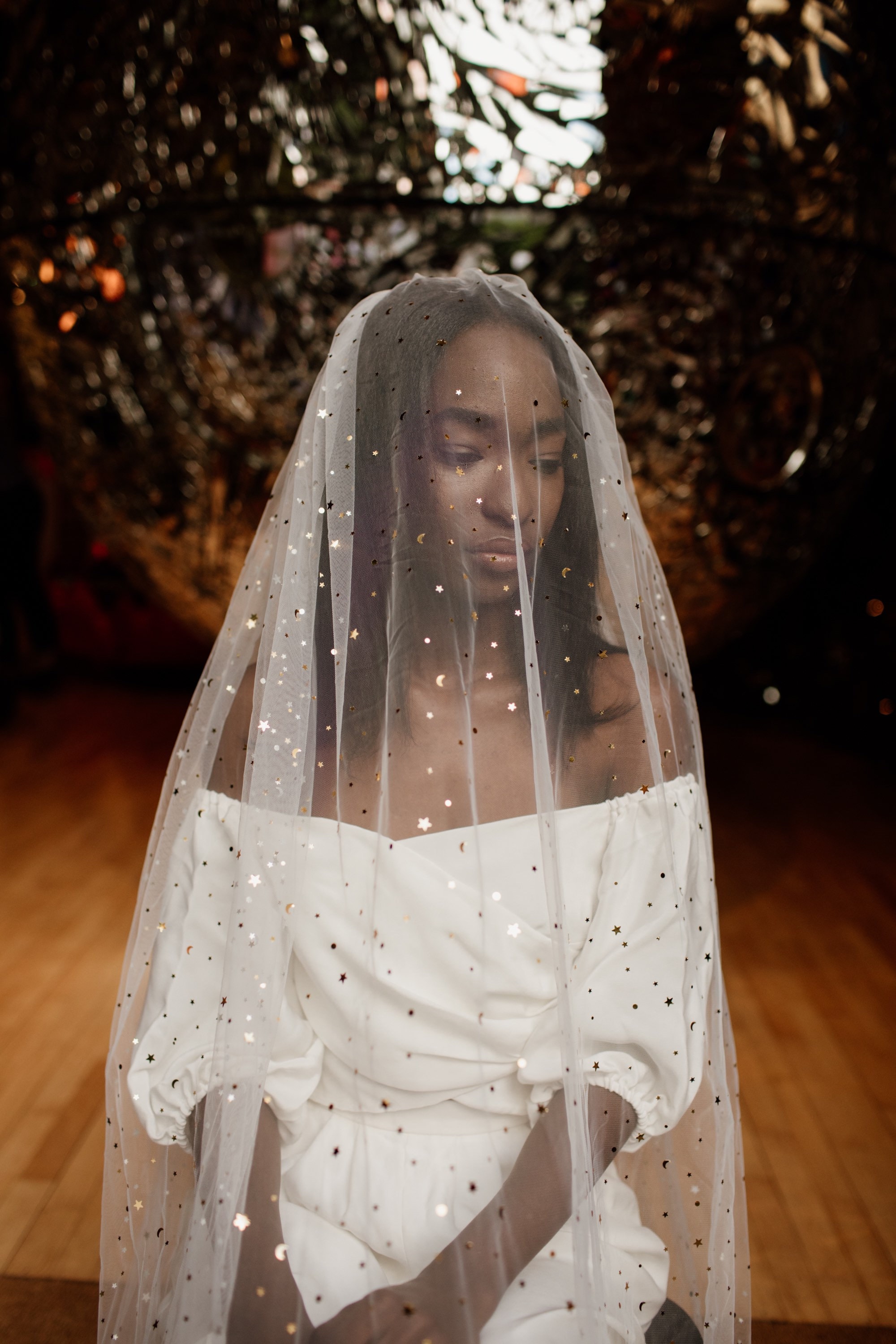 GALAXY  Bridal Veil with Sparkle – Noon on the Moon