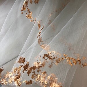 Gold Trimmed Grey Veil