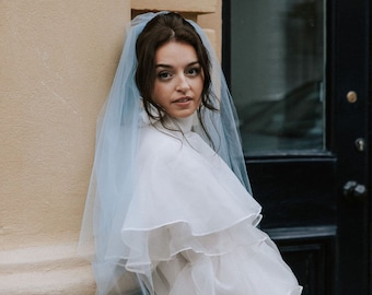 Blue Two Tier Veil