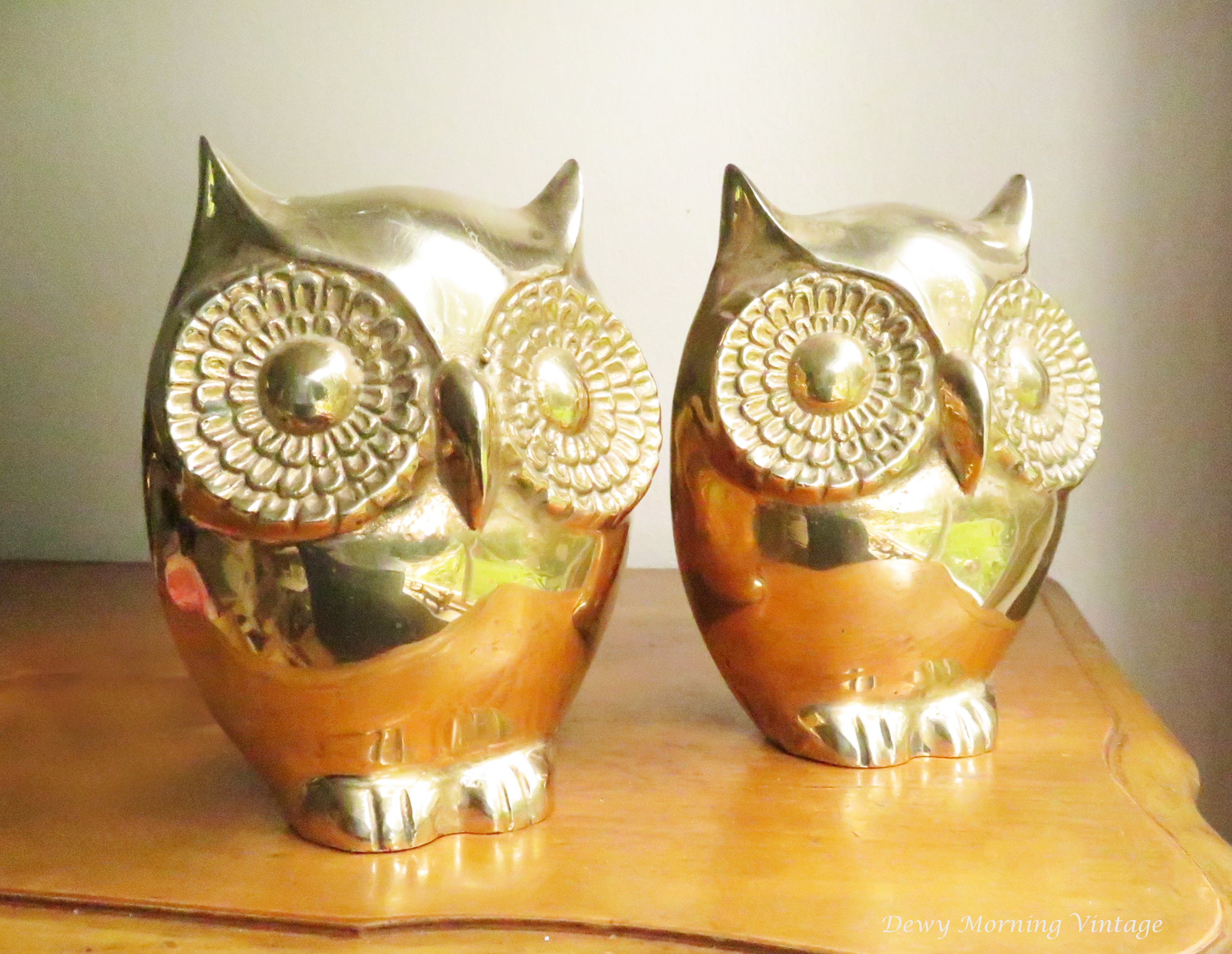Owl Bookends, Vintage Brass Book ends, Gold Animal Figurines, Hollywood Regency, Large Brass Owls, Bird Statue Figure, Mid Century - .br Owl Bookends, Vintage Brass Book ends, Gold Animal Figurines, Hollywood Regency, Large Brass Owls, Bird Statue Figure, Mid Century - .br