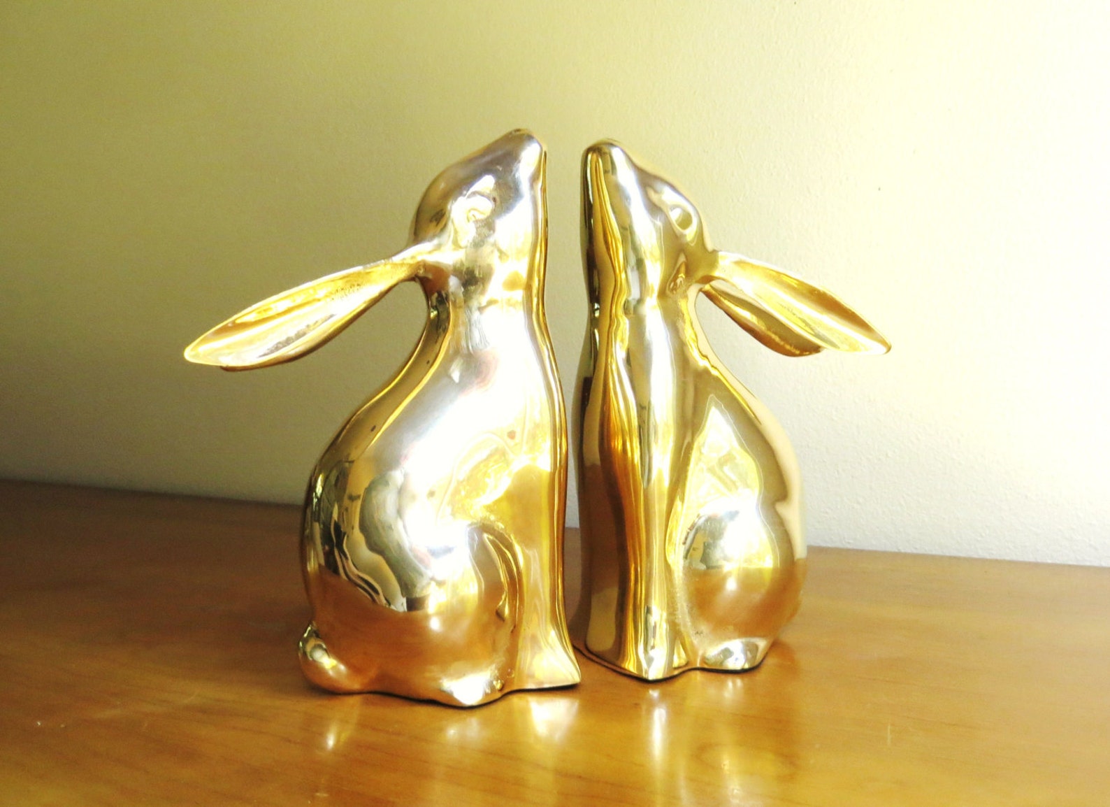 Vintage Brass Rabbit Bookends Gold Bunny Book Ends Pair of Etsy