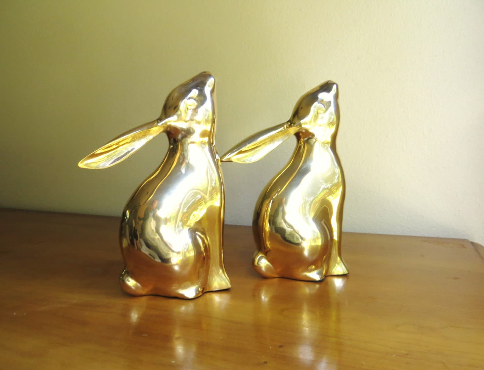 Vintage Brass Rabbit Bookends Gold Bunny Book Ends Pair of Etsy