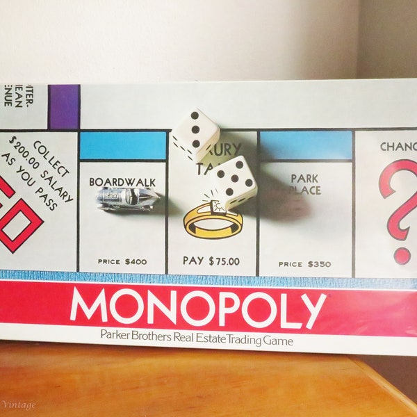 Unopened Vintage 1975 Monopoly Board Game, NIB Monopoly Game, Collectible Game, New in Box, Unused, Factory Sealed