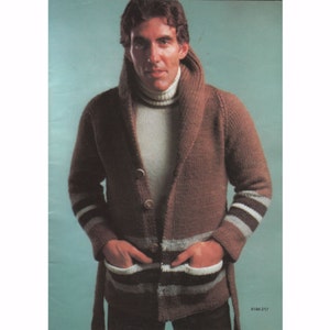 PDF 1970 Mens Collegiate Sweater Varsity Cardigan Knit & Crochet Patterns * total 13 Classic Sweaters Instant Download