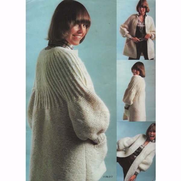 PDF Womens Balloon Sleeve Cardigan Sweater Knit & Crochet Patterns * total 13 Classic Sweaters Instant Download