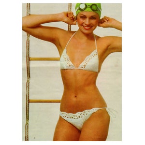 PDF 1980s Womens String Bikini Plus 7 Summer Knit Sweater Patterns Instant Download Shortsleeve Sweaters to Knit & Crochet