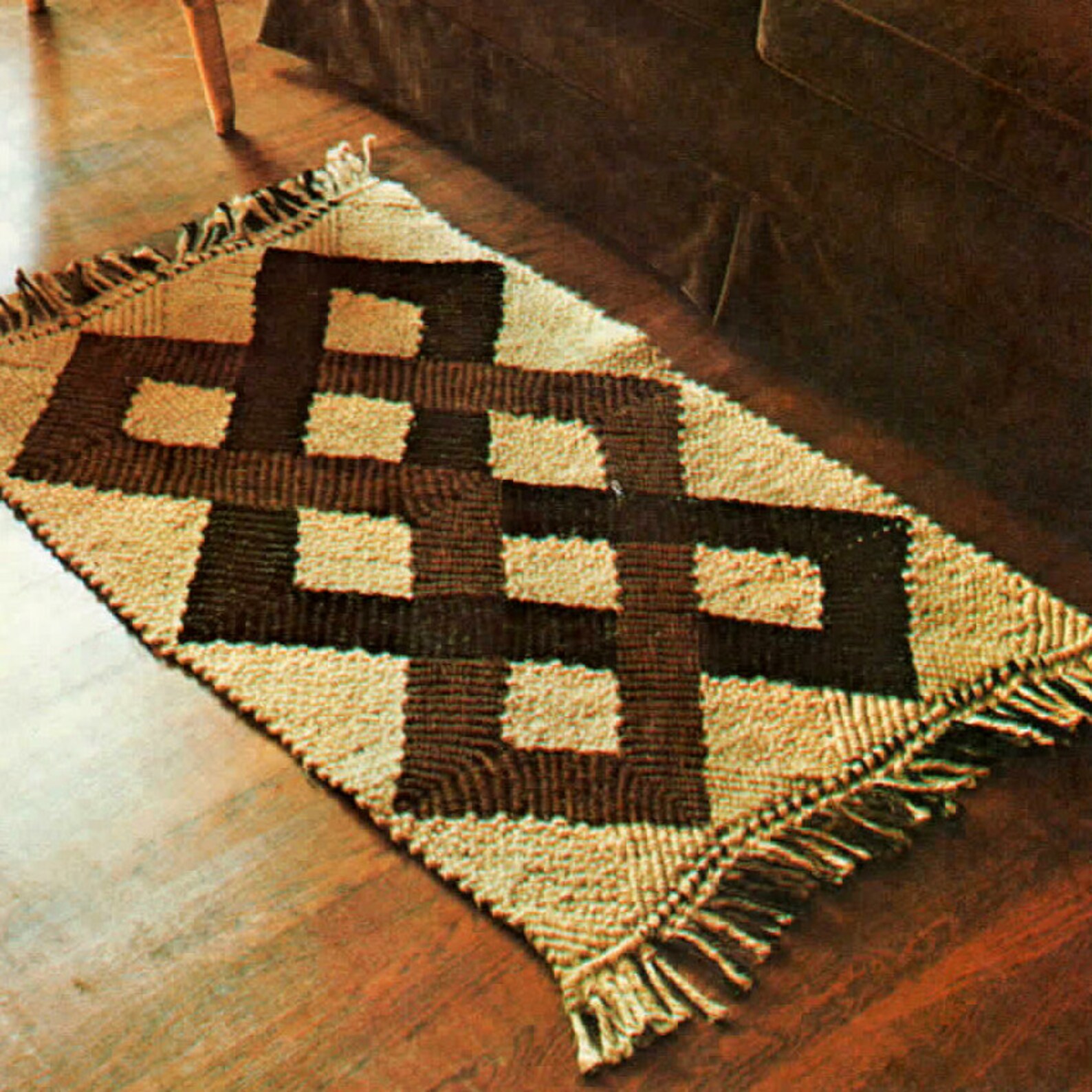 Vintage Macrame Nubby Textured Rug Pattern Instant Download Etsy