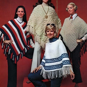 PDF 1970 8 Ponchos Instant Download Crochet & Knitting Pattern