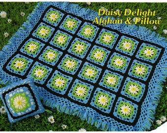 PDF Daisy Delight Afghan and Pillow Pattern Book 7 Different Blanket Patterns to Crochet  Stripes, Flowers, Diamonds