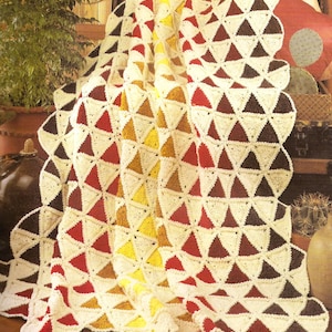 PDF Rainbow Triangles Vintage Afghan Pattern to Crochet Pride