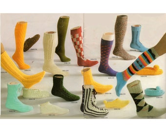 PDF Lace up Bootie Socks Vintage Knitting 17 Sock Patterns BOOK Instant Download Argyle+ Christmas+ Fashion+ Slippers 4 Men Women Kids
