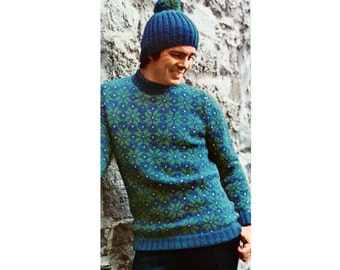 PDF Mens Ski Winter Sweater and Hat Pattern - 5 Sweater pattern Book to Knit for Instant download Mens Vest Winter Sweater Cardigan Tennis
