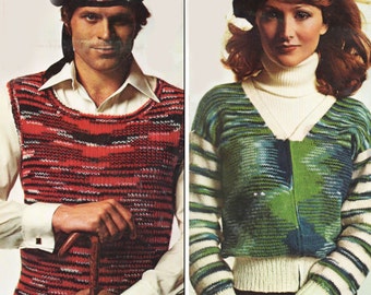 PDF 1970s 3 Clansman Sweaters Men Women and Children patterns Instant Download Pullover, Sweater Vest and Kids Sweaters
