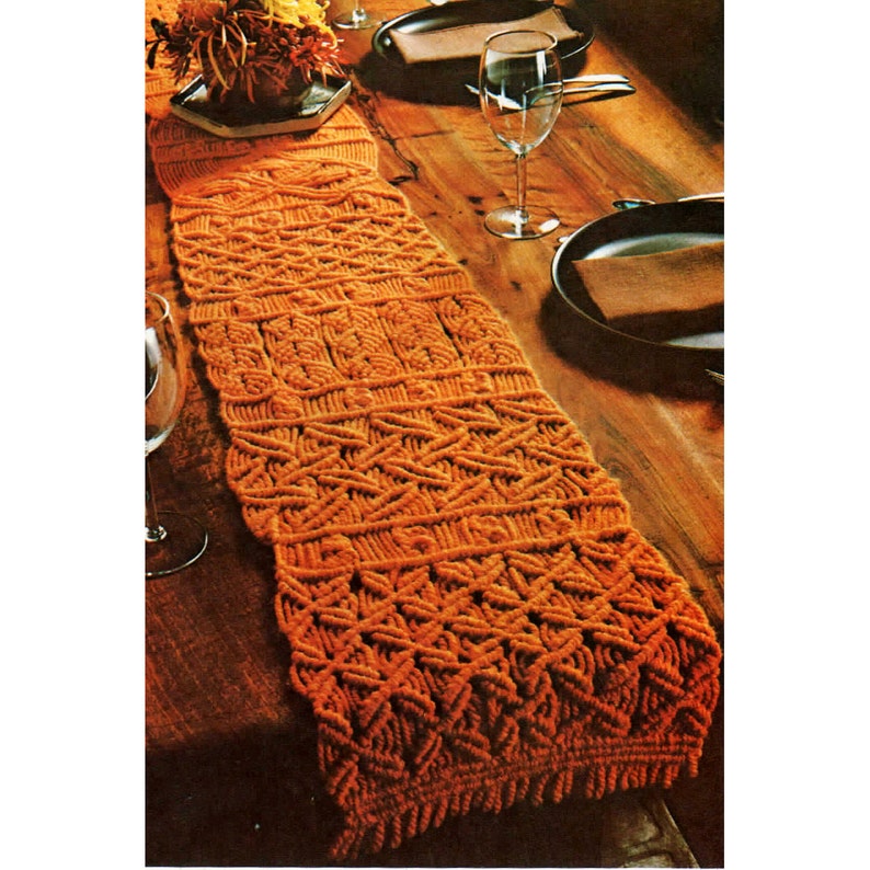 Vintage Macrame Table Runner Pattern Instant Download PDF Etsy