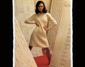 PDF Cable Knit Sweater Dress Pattern 