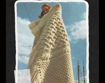 PDF Fishermen Afghan Pattern Book  total 10 patterns for Cable Knit Beautiful Afghans and one Dress