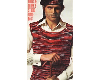 PDF 1970s Mens Sweater Vest total 4 sweater patterns for Instant Download Pullover, Sweater Vest and Kids Sweaters