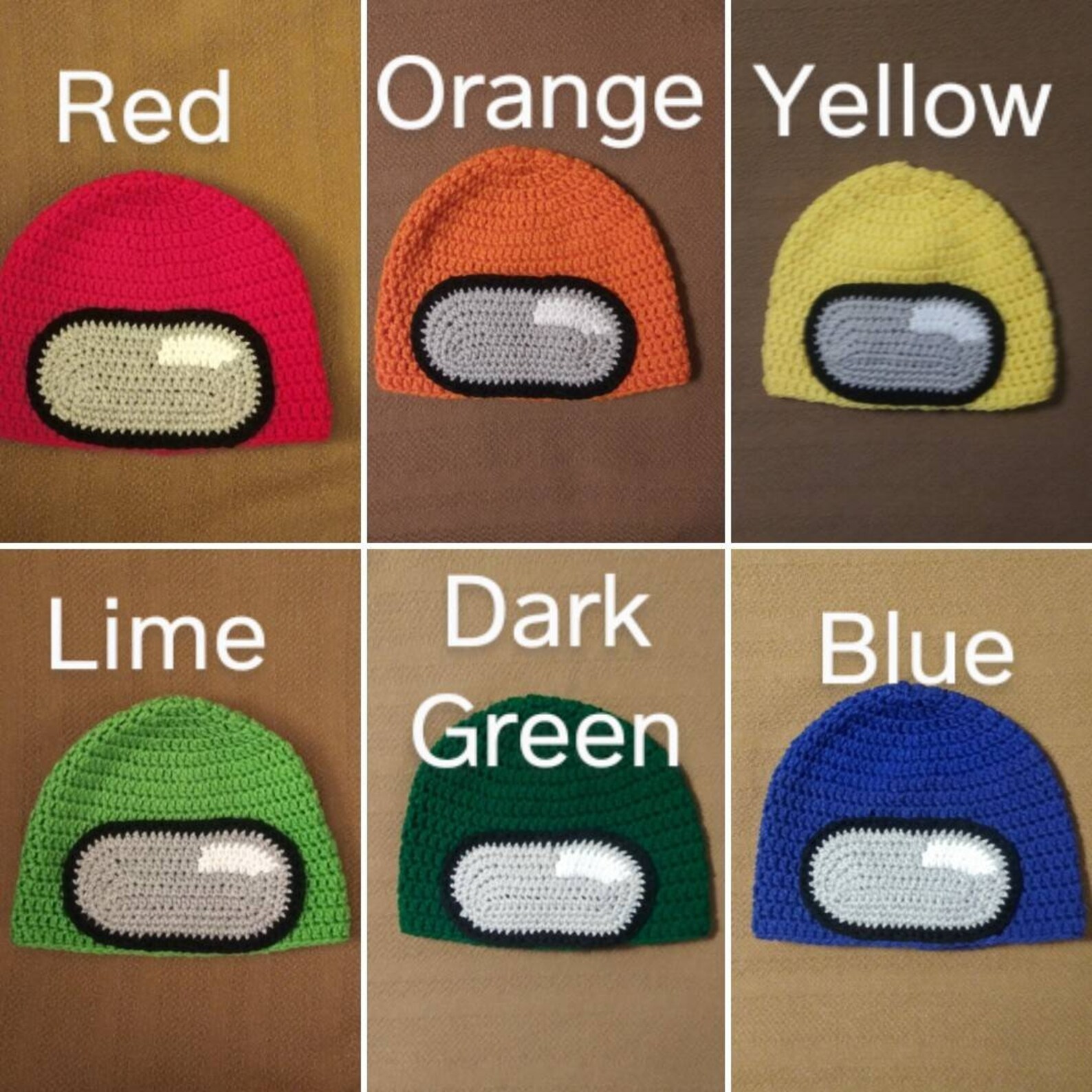 Among Us Hat Crewman Beanie Crochet Gamer Hat Etsy