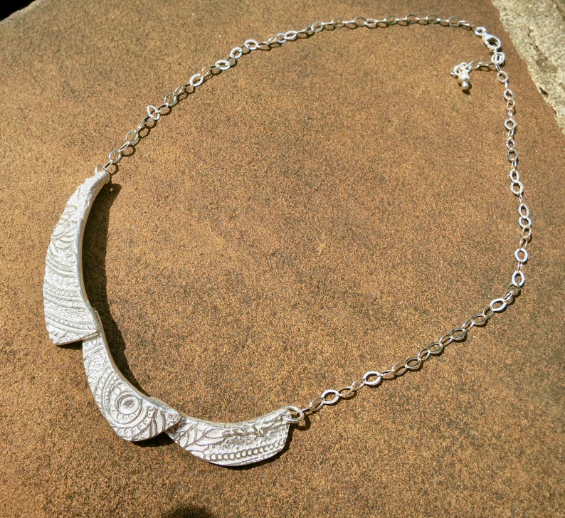 Fine Silver Necklace, Flex Chain Jewelry, Silver Necklace, Statement