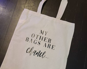 Parody Luxury Handbag Tote My Other Bags Are Etsy Australia