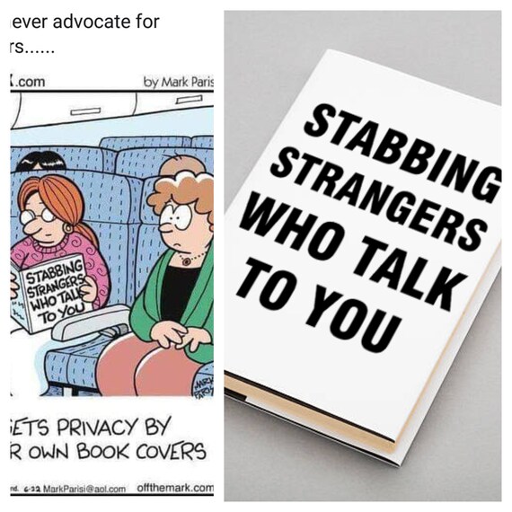 Funny Gag Gift Book Cover Stabbing Strangers Who Talk To You Get Some Peace And Quiet During Your Travels Instant Digital Download Funny Gag Gift Book Cover Stabbing Strangers Who Talk To You Get Some Peace And Quiet During Your Travels Instant Digital Download