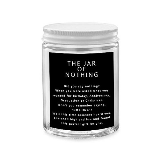 JAR OF NOTHING label Funny Gag Gift The perfect gift for Etsy