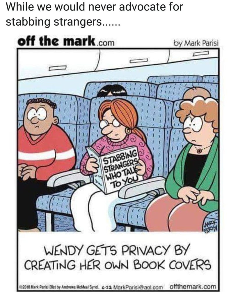 Funny Gag Gift Book Cover Stabbing Strangers Who Talk Etsy