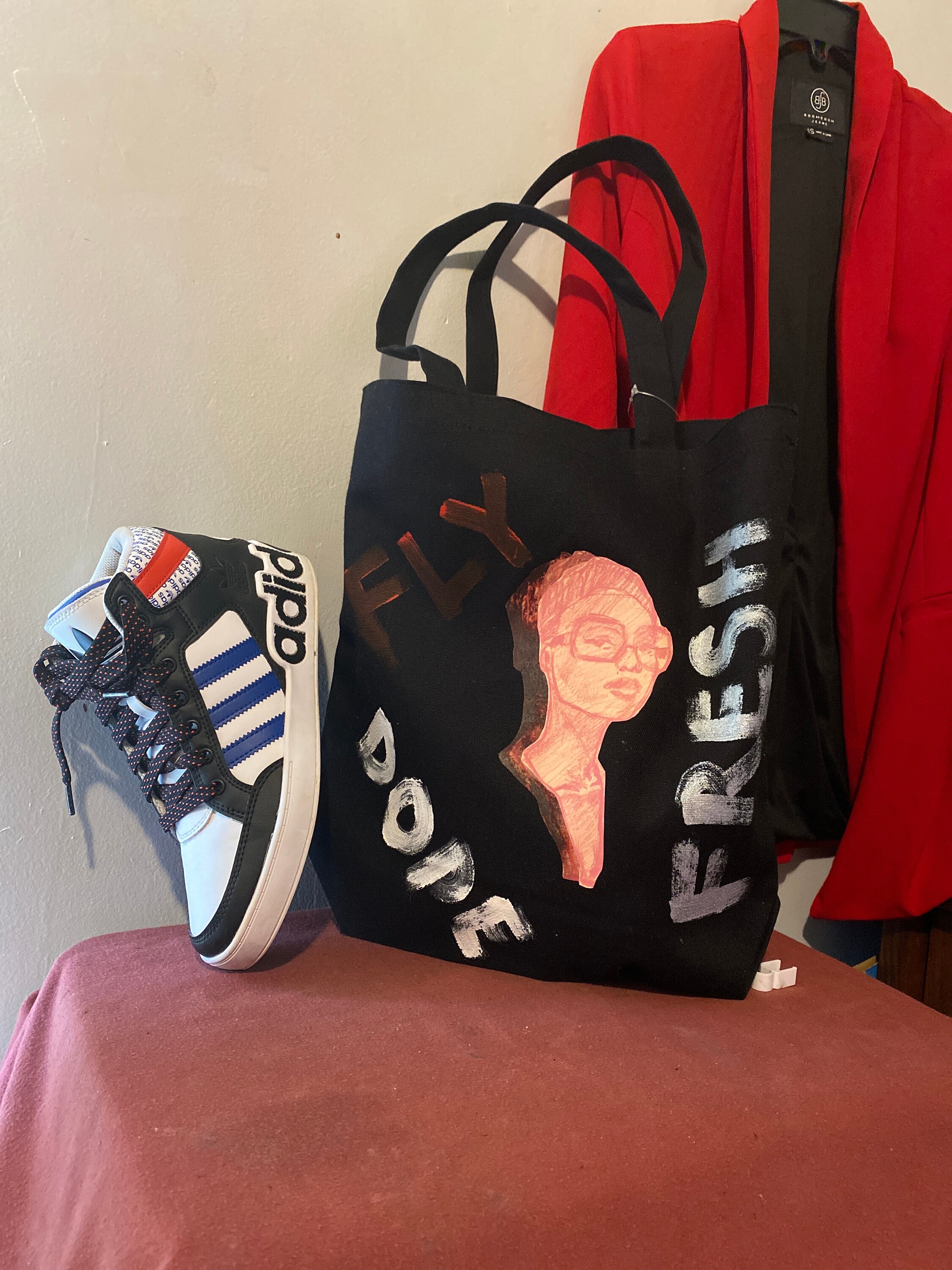 Graphic Print Ol Skool Slang Canvas Bag - Etsy