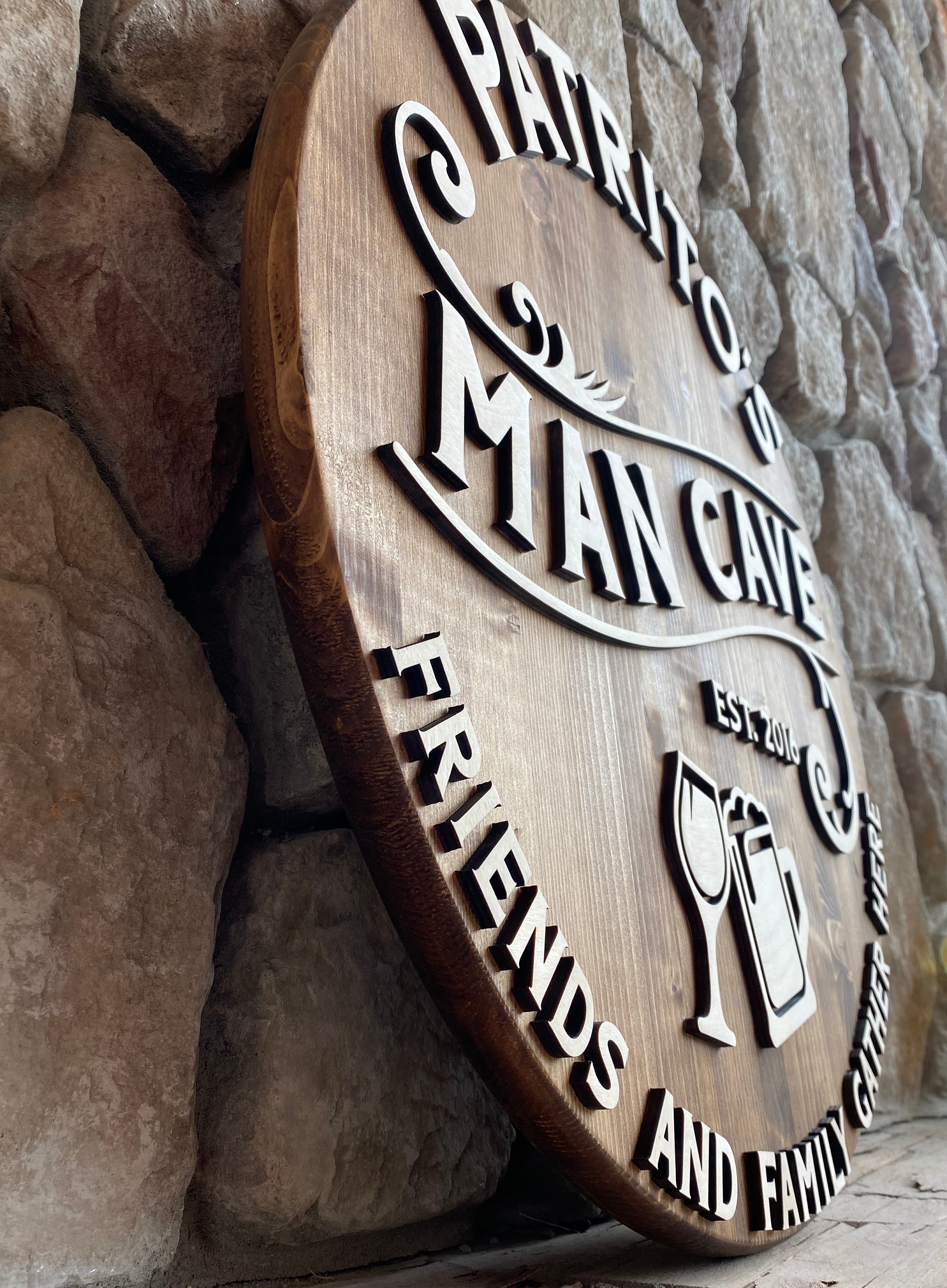 Man Cave, Personalized Bar Sign, Basement Bar Sign, Family & Friends ...