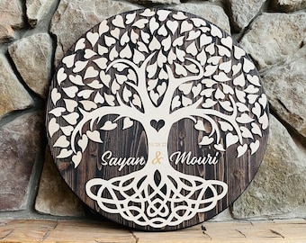 Heart Tree Guestbook, Tree Guest Book, Tree Guestbook Sign, Wood Wedding Guest Book, Guestbook Alternative, Personalized Wedding, Heart Tree