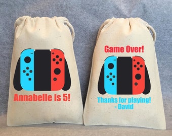 Video Game Birthday Party Favor Bags, Gamer Birthday, Gamer Party Favors, Video Game Party, set of 15 Bags, 5"x7"