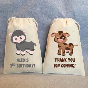 Farm Animal birthday, Farm animal baby shower, farm birthday party, farm animal party supplies, farm party, 5x7, set of 24 bags image 3