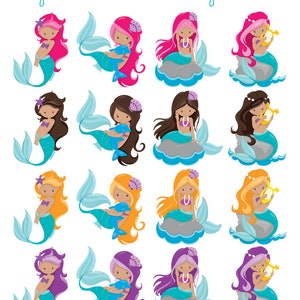 Mermaid Party, Mermaid Party Favor, Mermaid Birthday, Mermaid birthday supplies, Mermaid party favor bags 5x7 set of 10 image 5