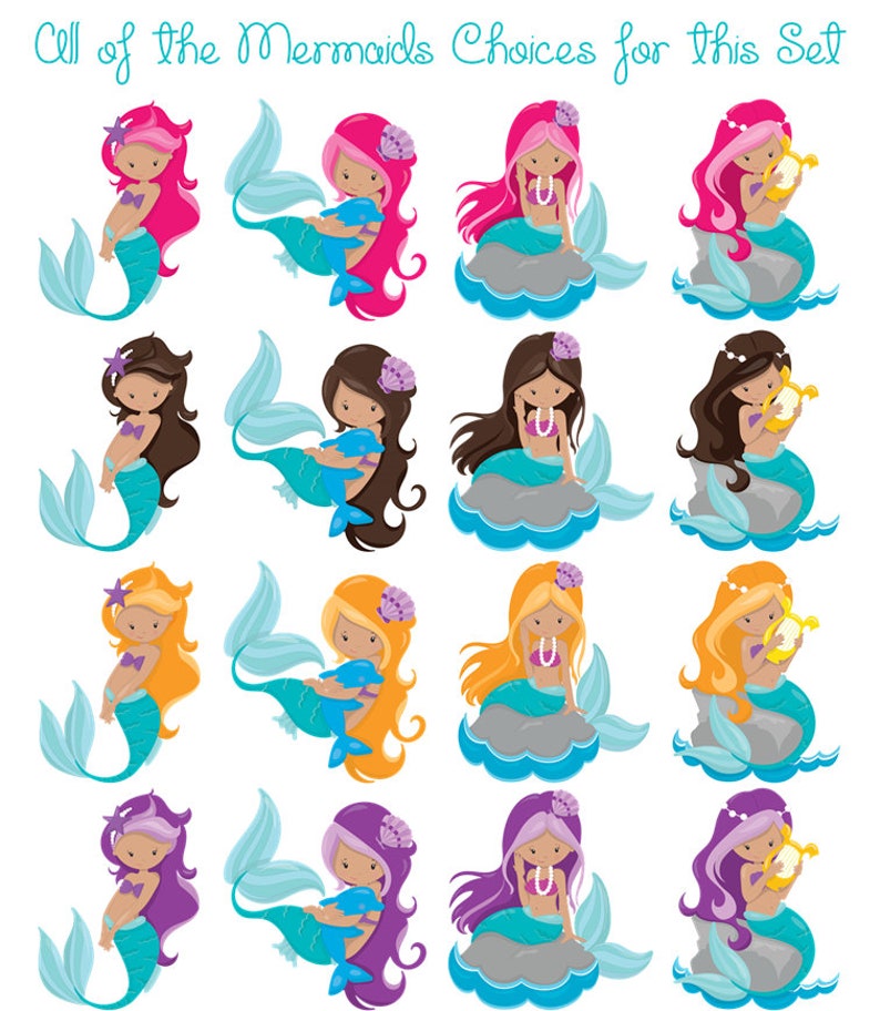 Mermaid Party, Mermaid Party Favor, Mermaid Birthday, Mermaid birthday supplies, Mermaid party favor bags 5x7 set of 10 image 5