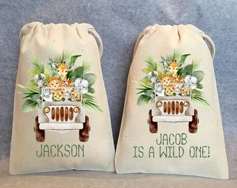 Safari birthday party favor bags, Wild one party, wild safari birthday, Safari first birthday, Safari Party, Set of 15 bags 5"x7"