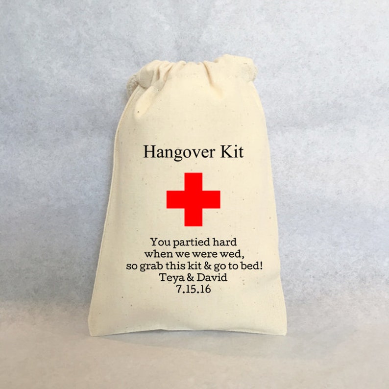 Personalized wedding favors- wedding favor bags Hangover Kit set of 20 bags Wedding guest favor bags wedding favors 4x6