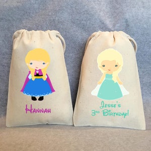 12 Frozen Party, Frozen Birthday, Anna, Elsa, Ice Princess party, Princess Birthday, Princess party, Olaf, Frozen party favor bags, 5x7 image 1