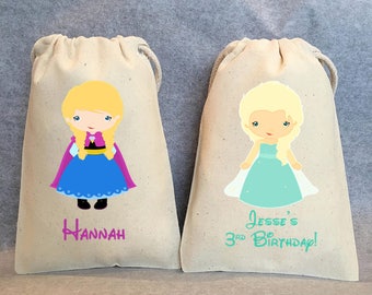 12- Frozen Party, Frozen Birthday, Anna, Elsa, Ice Princess party, Princess Birthday, Princess party, Olaf, Frozen party favor bags, 5"x7"
