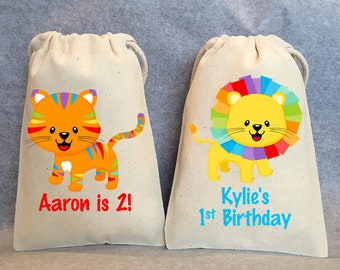 Safari Party, Safari Birthday, Colorful safari party, Safari baby shower, Jungle party, Wild Part, Jungle birthday,  4"x6", set of 6 bags