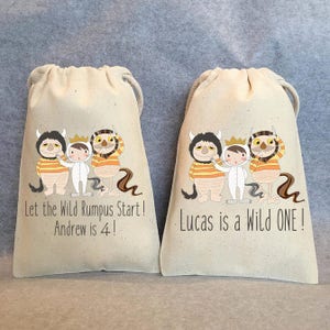 6- Where the Wild Things are, Where the Wild Things are party, Where the Wild Things are birthday,Where the Wild Things are favor bag,5"x7"