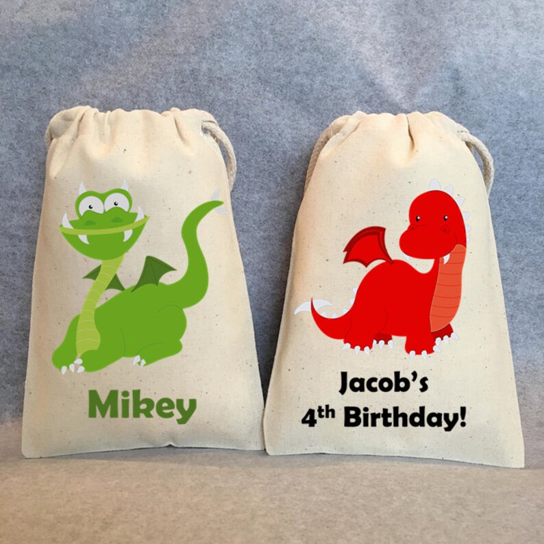 8 Dragon Party, Dragon Birthday, Dragon Birthday party, Dragon party favors, Dragon party favor bags. 4x6 image 1