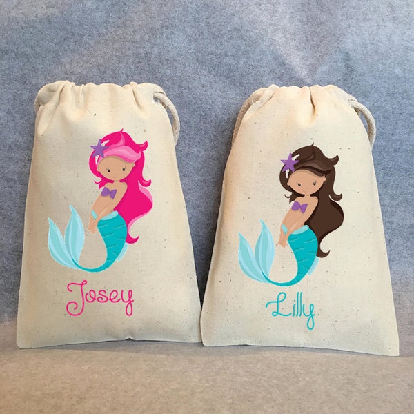 Mermaid Party, Mermaid Party Favor, Mermaid Birthday, Mermaid birthday supplies, Mermaid party favor bags- 5"x7"- set of 10