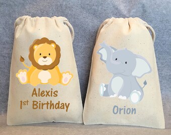 40 jungle party, Safari, Safari party, Safari party bags, Zoo party, Lion, Zebra, Giraffe, Tiger, Elephant, Safari party favor bags 5" by 8"