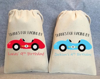 Cumpleaños de carrera, Fiesta de carreras, Racecar Party Favor, Racecar Favor Bags, conjunto de 15 bolsas, 5"x7"