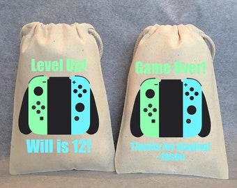 Video Game Party, Video Game Birthday Party Favor Bags, Gamer Birthday, Gamer Party Favors, Video Game Party, set of 8 Bags, 5"x7"