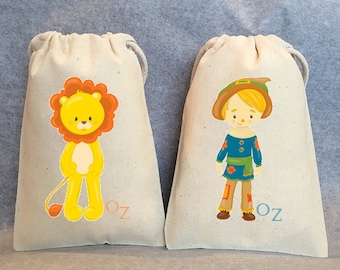 12-Wizard Of Oz, Wizard of Oz party, Wizard of Oz Birthday, Dorothy, Scarecrow, Good witch,Wizard of Oz Party Favor Bags, 5"x7"