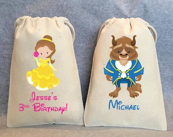 Beauty and the Beast Party, Beauty and the Beast Birthday, Beauty and the Beast party favor bags, 5"x7", set of 16 bags